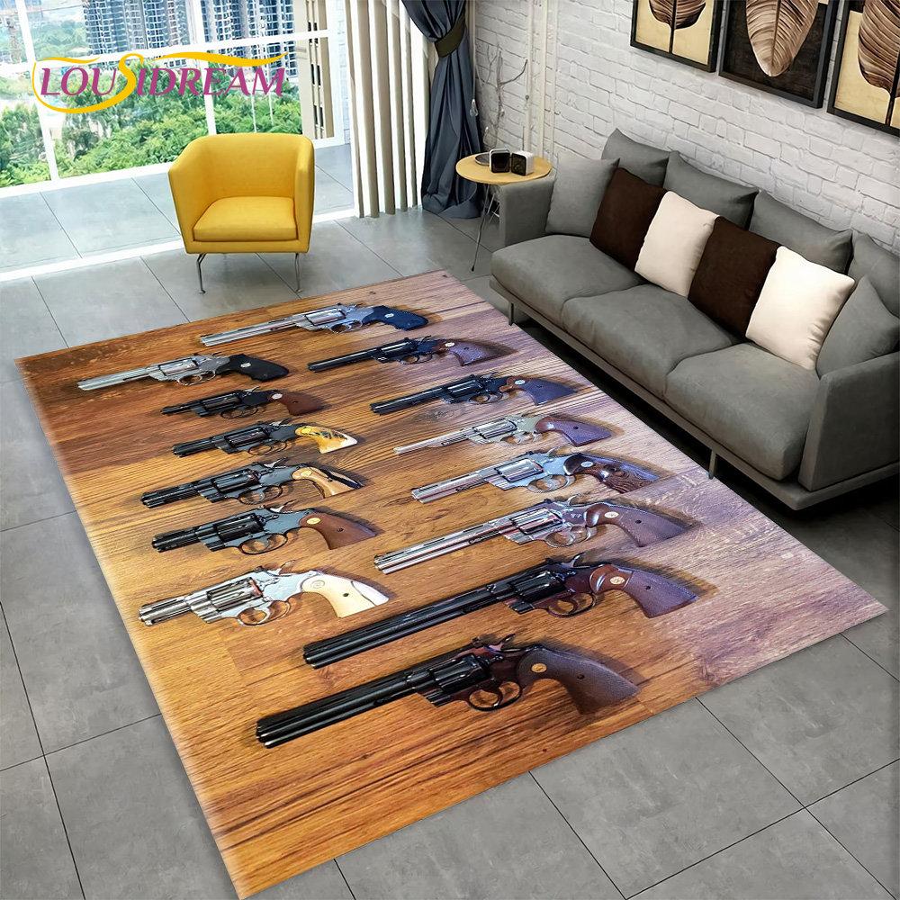 

3D штурмовая винтовка, пистолет, патрон, коврик для пистолета, коврик для дома, гостиной, спальни, дивана, коврик для двери, декор, детский нескользящий напольный коврик 40x60cm(15x23in)