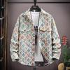 Men's Plus Size Retro Floral Long Sleeve Lightweight Jacket