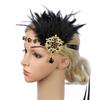 1920s Flapper Headband,Flapper Headpiece for Women,Feather Headband Hair Accessory for Wedding Gatsby Theme Party