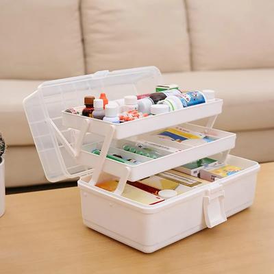 2/3 Lagen Faltbare Aufbewahrungsbox mit großem Fassungsvermögen Multifunktionaler Kunststoff Tragbarer Make-up-Haarspangen-Organizer Nailart-Schmuckbox