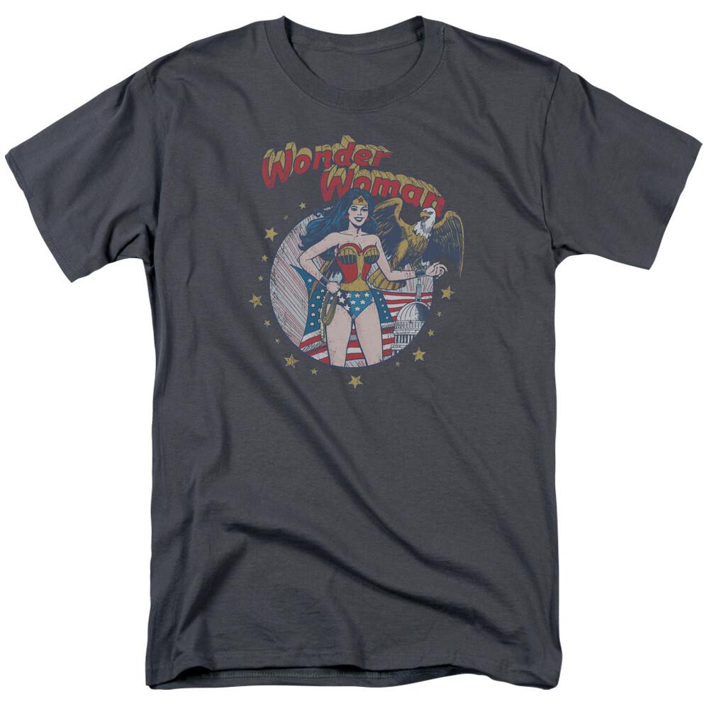 Wonder Woman At Your Service T Shirt Mens Licensed Classic DC Comic Tee Charcoal XXXXL