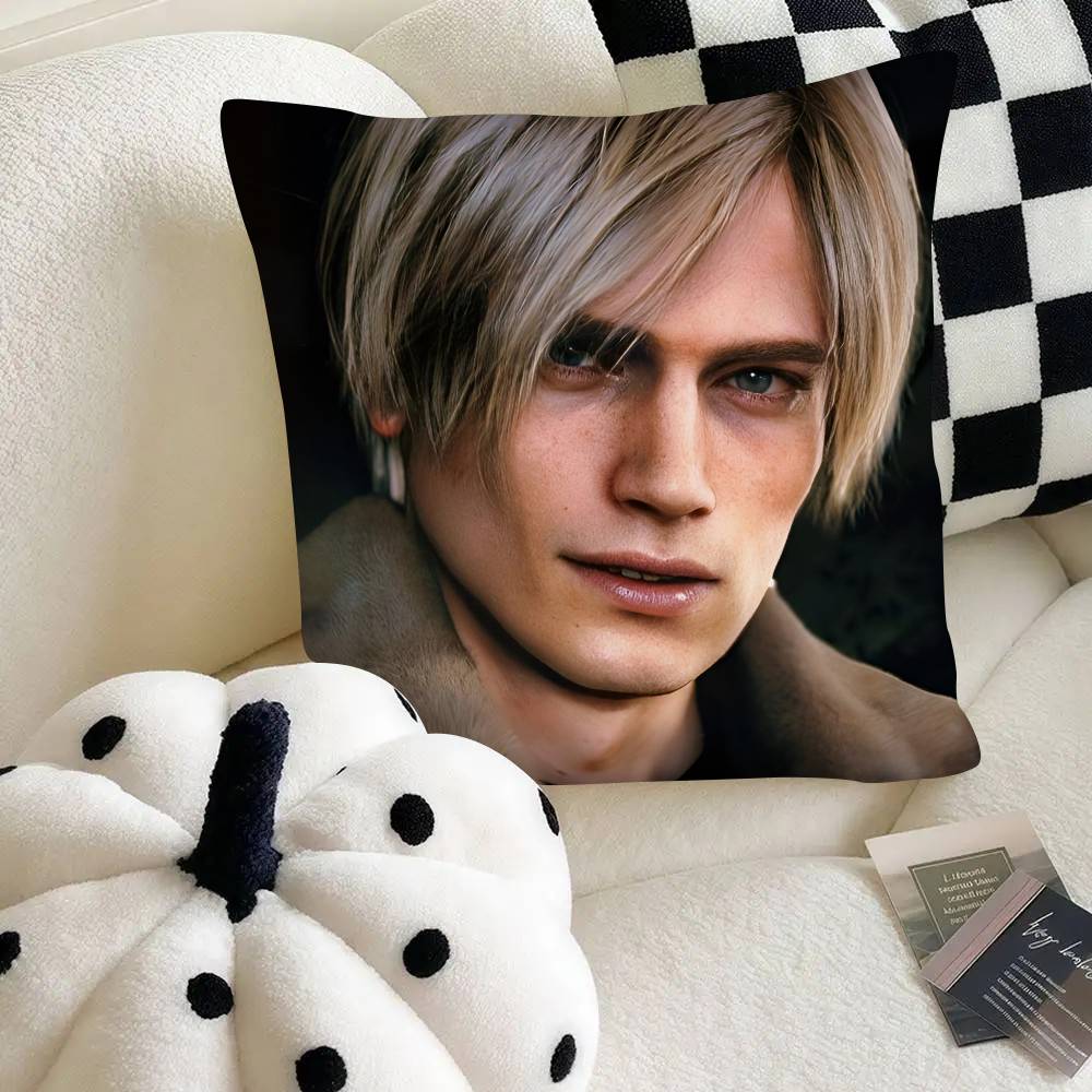 Leon Kennedy R-Resident E-Evil Pillow Case Fashion Square Pillowcase Bedroom Sofa Room Ins Decoration Leisure