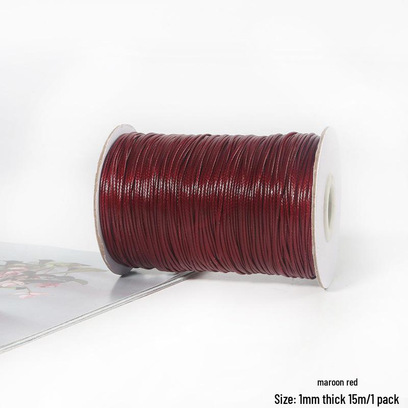 15m 1mm Korean Waxed Cord Faux Leather for DIY Bracelets & Necklaces