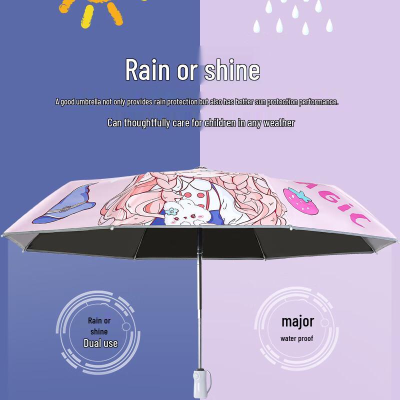YUHANG Kids Automatic Anti-Rebound Folding Umbrella