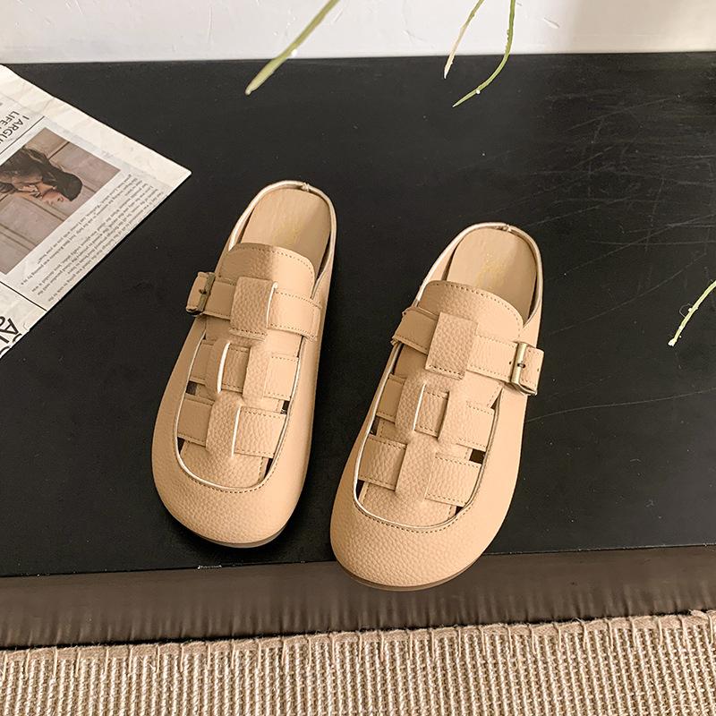 Half Slippers Lazy One Pedal Cool Slippers Summer 2025 New Hollow Bag Head Slippers Women Wear Cool Slippers