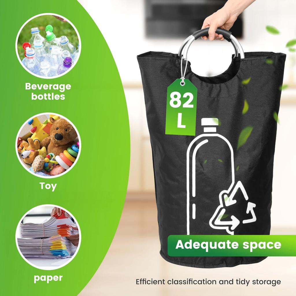 2Pcs Deposit Bottle Collection Bag 82L Large Capacity Recycling Bottle Storage Bag with Handle Oxford Cloth Reusable Recycling