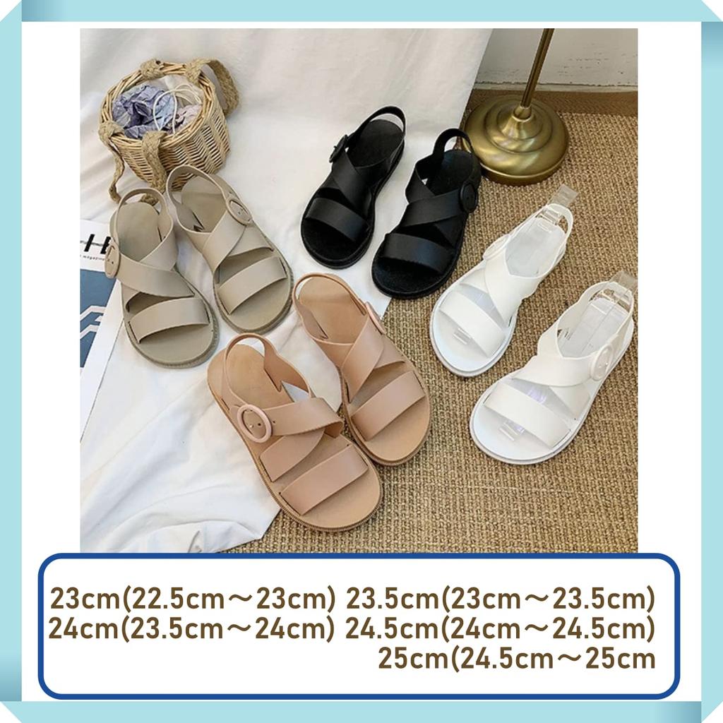 Lightweight Sandals with Rubber Suitable for Rain or Shine 1/2plus Women's Straps, (Beige, 23-Point, 5-Centenaire)