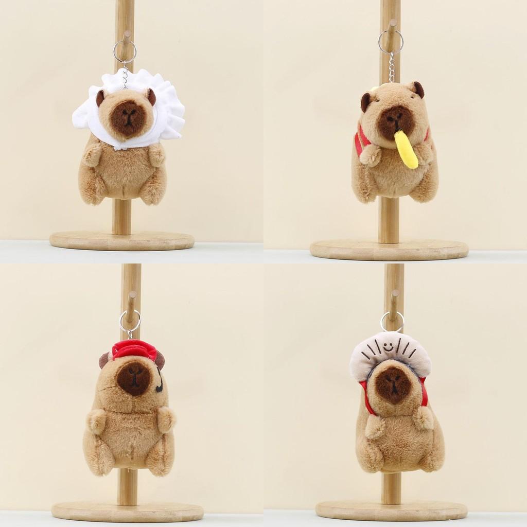 Capybara Cook Plush Pendant Toy Keychain Stuffed Doll Bag Decoration Gift Kids