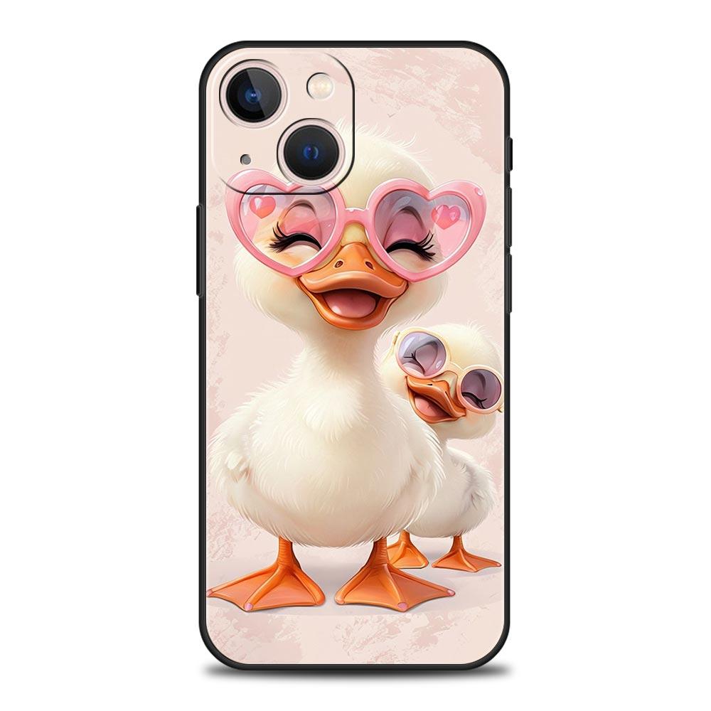 Cartoon Duck Phone Case Cover for iPhone 17 16 15 14 13 12 Pro Max 11 Pro Max 17 AIR Plus Shockproof Soft TPU Shell Fundas Capas