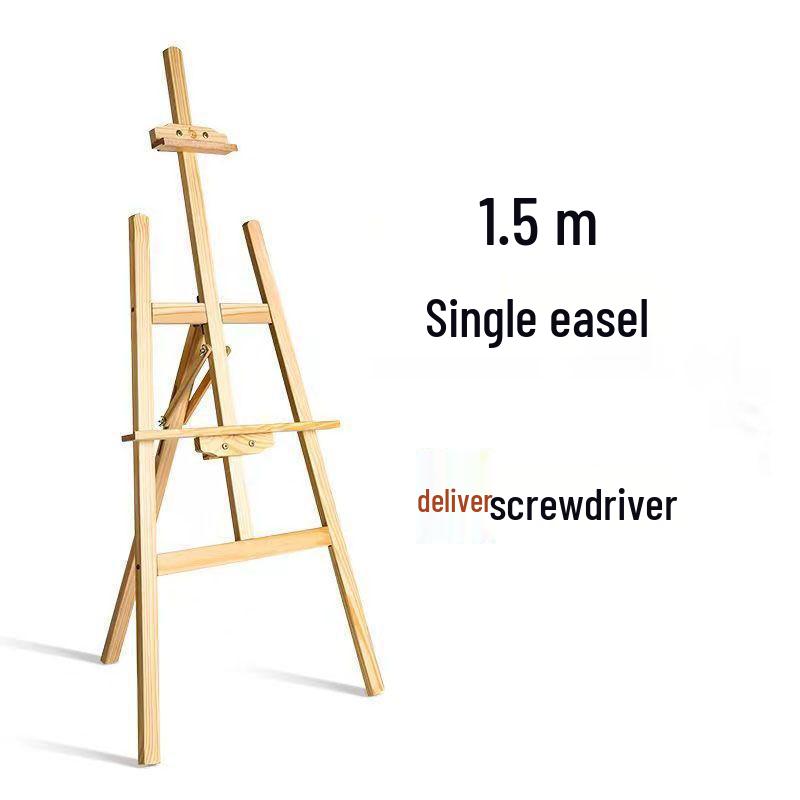 Șevalet Reglabil din Lemn Masiv Pliabil pentru Studenți la Artă - Panou de Afișare și Schi de Podea