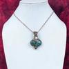 Copper Chrysocolla Pendant Copper Wire Wrapped Pendant Moonstone Gemstone Jewelry