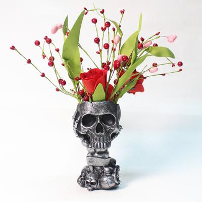 Totenkopf Übertopf Gotische Sukkulenten Töpfe mit Drainage Halloween Pflanztopf Hoher Totenkopf Blumentopf für Heimdeko Einzugsgeschenk