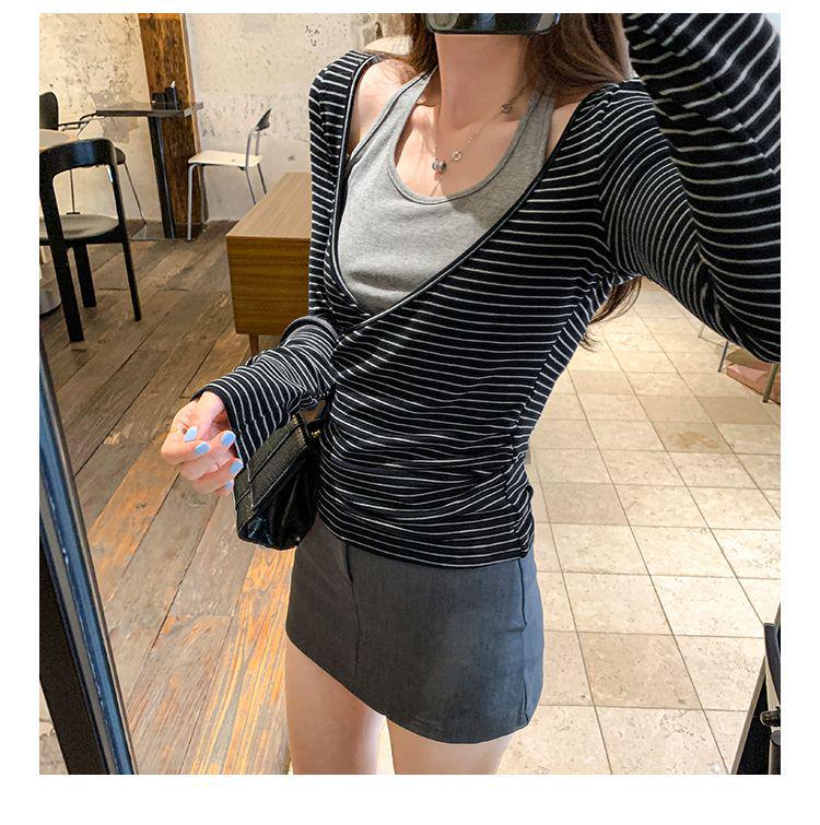 In-Stock Women's Black Long Sleeve Two-Piece Base Layer Tunic – Autumn Collection