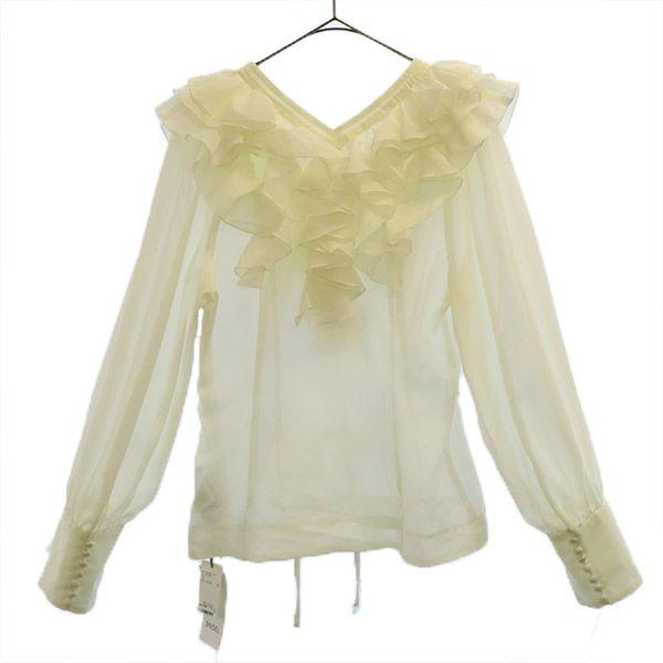 unused SNIDEL Long sleeve Volume frills blouse F white SWFB231120 Women Used