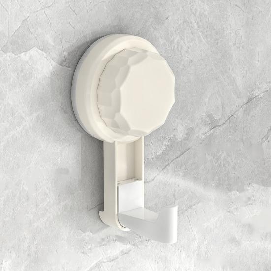 Rotating Suction Cup Hook with Vacuum Lock Heavy-Duty No-Drill Adhesive Hook for Bathroom Kitchen Door Removable Reusable Space-Saving Organizer for