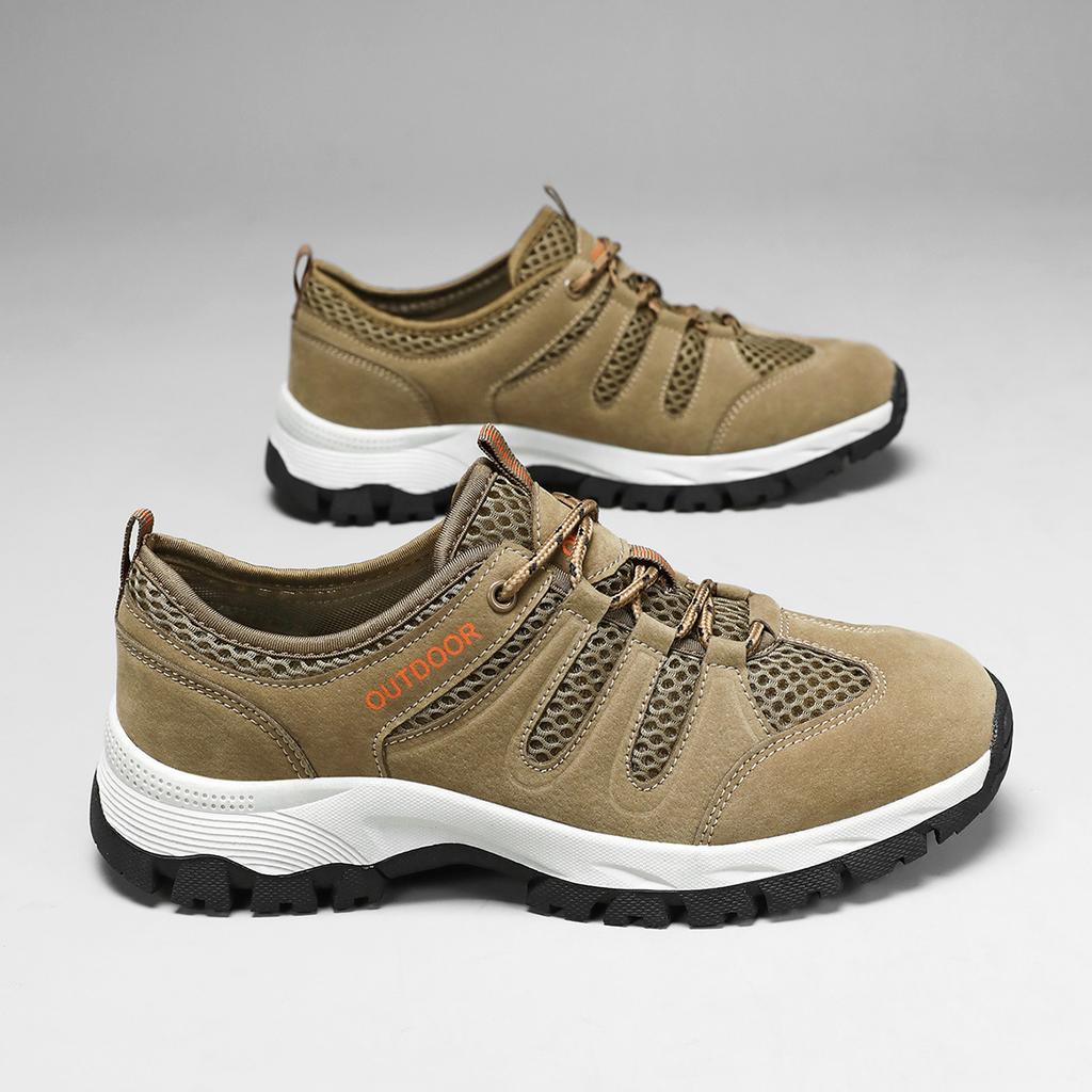 New Men's Outdoor Mesh Shoes Breathable Non Slip Lightweight Suitable for Hiking Camping Mountaineering Comfortable Footwear