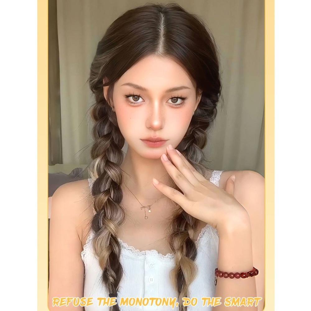 Double Ponytail Boxing Braided Hair Band Rubber Band Pony Tail Hairpiece  for Women