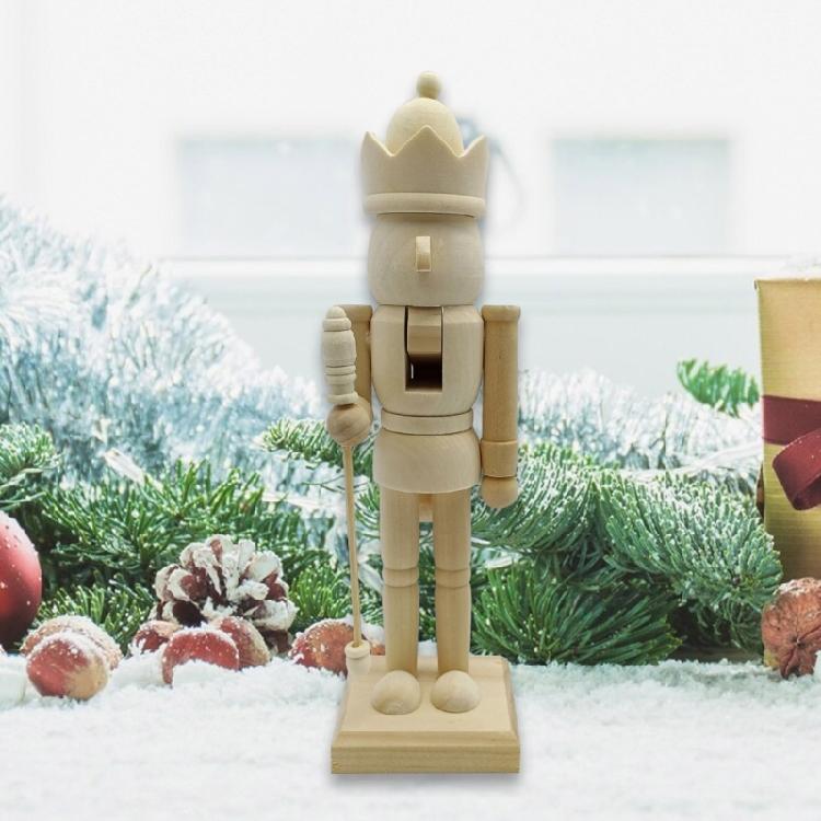 Christmas Unfinished Nutcrackers 25.5cm Unfinished Wood Nutcrackers Christmas Painting Nutcrackers Figures Decorations