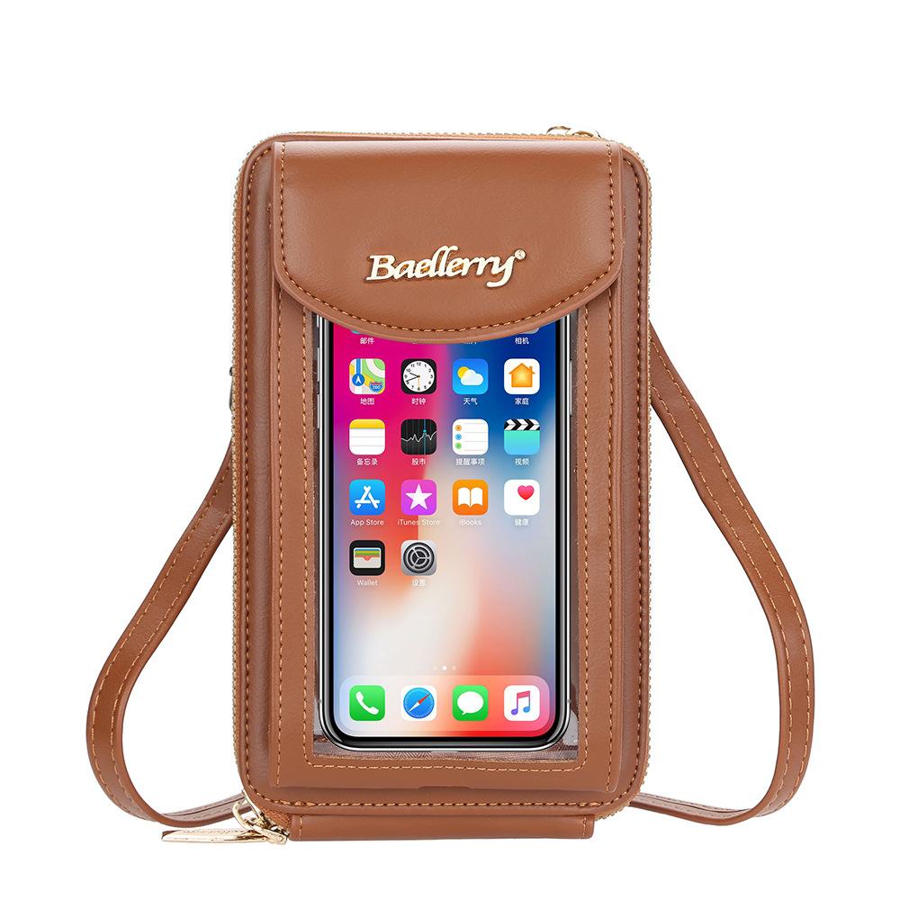 Baellerry модные сумки на плечо на молнии для женщин из искусственной кожи, прозрачная сумка для телефона с сенсорным экраном, сумки-мессенджеры через плечо 20cm*11cm*5cm