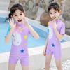 Girls' Quick-Dry One-Piece Swimsuit with Sun Protection for Toddlers and Kids