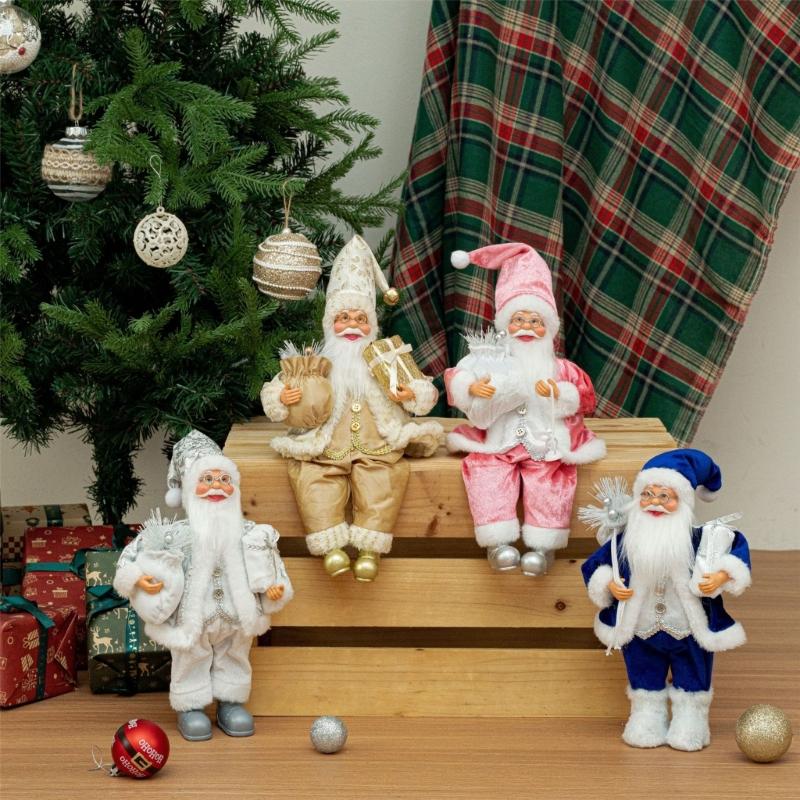 Premium 12-calowa Figurka Świętego Mikołaja w pozycji siedzącej Ozdoba świąteczna Do dekoracji świątecznych w pomieszczeniach i ekspozycji festiwalowych