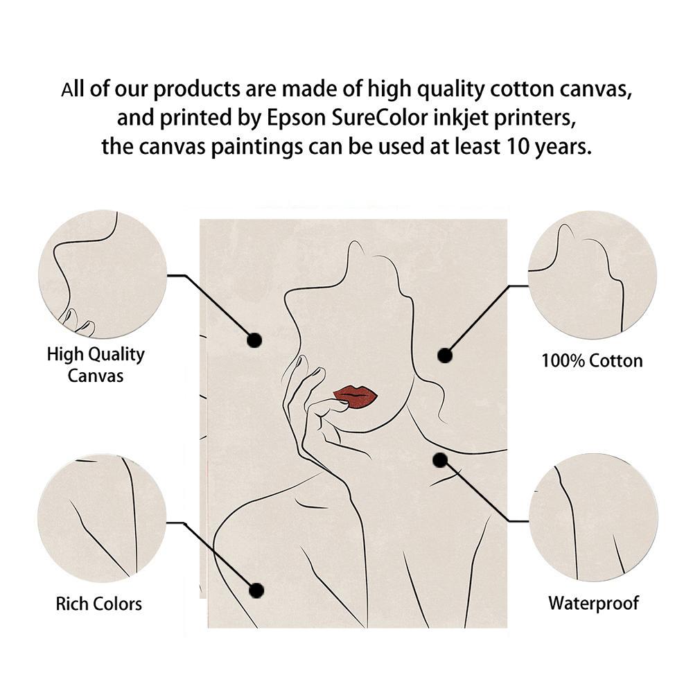 Mid Century Modern Nude Minimalist Art Canvas Painting Poster Woman Line Drawing Print Home Decor Wall Picture For Bathroom