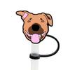 New Cartoon Dog Straw Cover 10MM Straw Cap Silicone Cute Stopper Party Decoration Anime Cup Acc V2M6