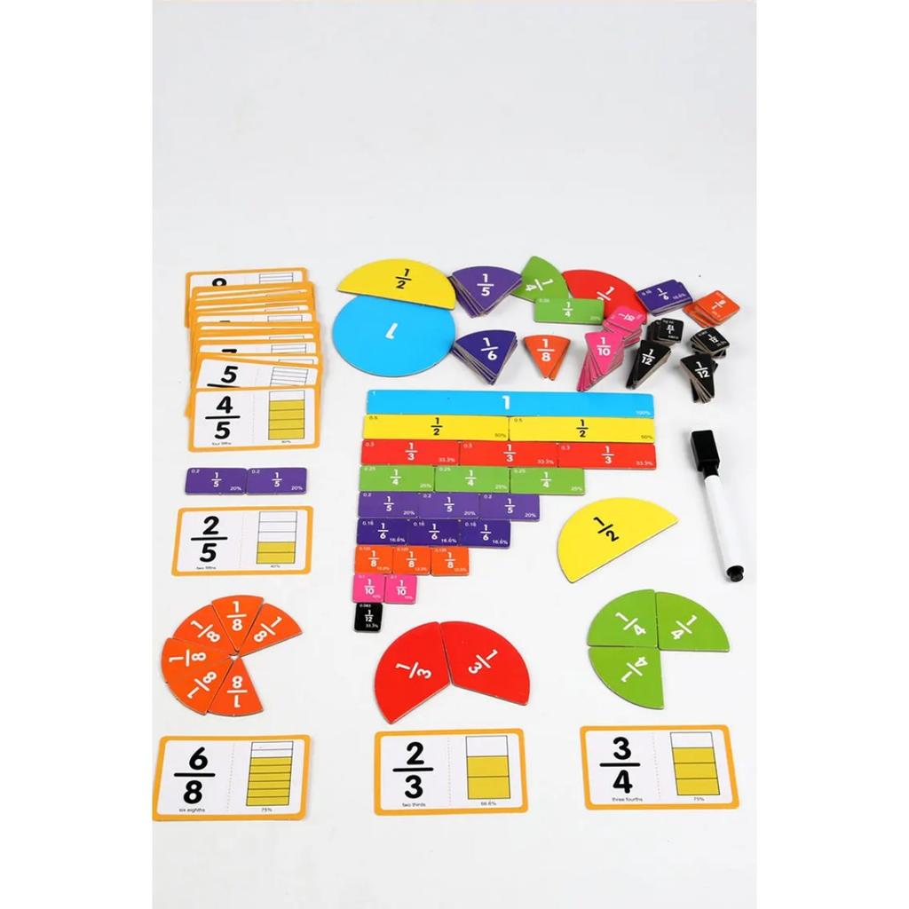 Montessori Fraction Learning Math Toy Arithmetic Teaching Aids Paper Card Early Educational Toys for Children Christmas Gifts