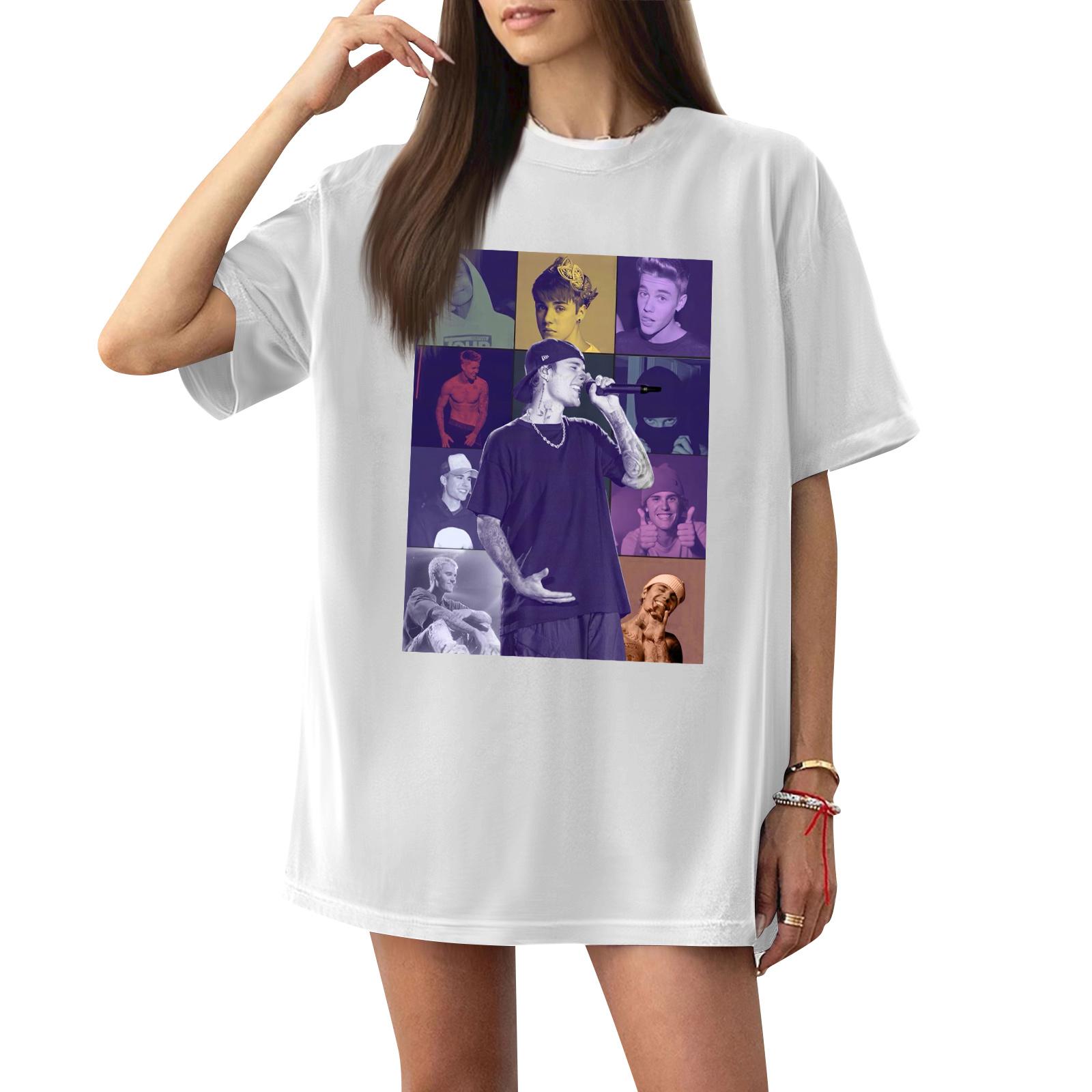 

Women s Casual Letter Print Short-sleeved Top T-shirt XL білий