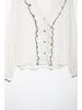 Autumn New Arrival: Women's Long Sleeve V-Neck Shirt with Pleated Layered Decor