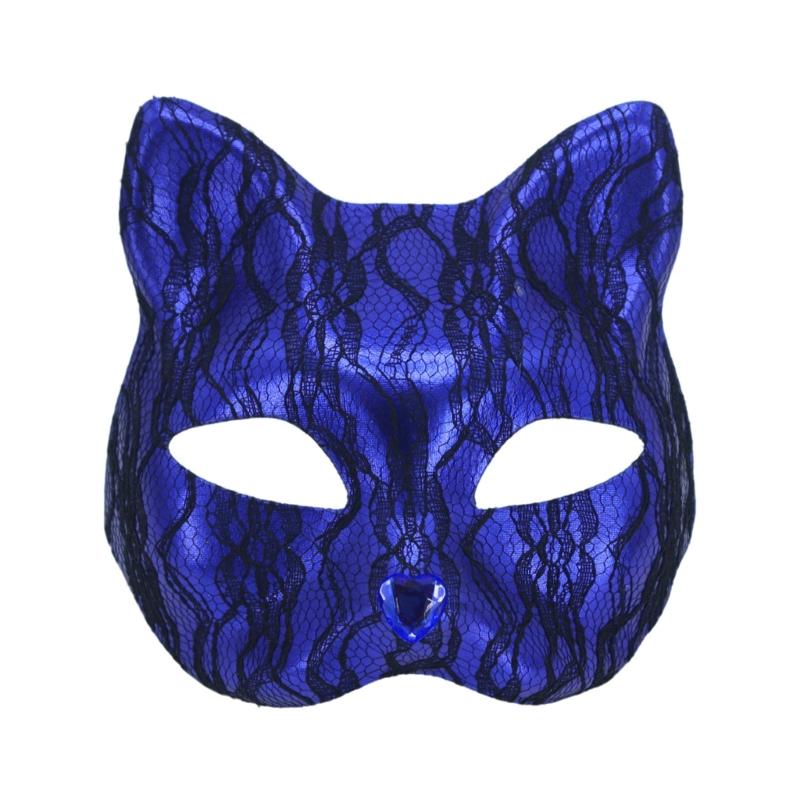 Elegant Cats Face Lace Snake Pattern Mask Costume Mask For Masquerades Ball Halloween Party And Cosplay