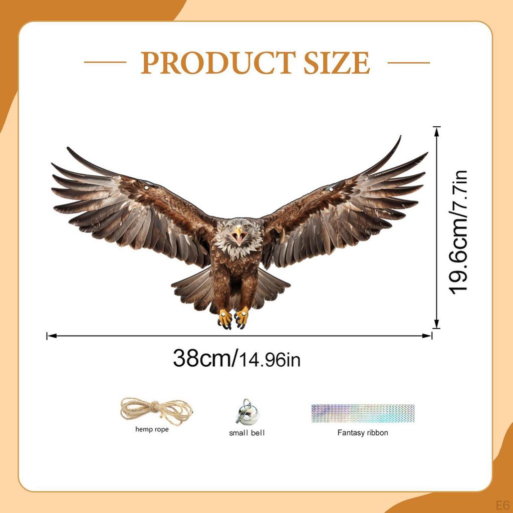 2D Decorative Eagle, Creative Flat Sign with Rope, Easy to Hang, Garden Decoration for Fence, Yard,