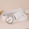 Heart Stylish Womens Buckle Minimalist Pu Belt For Students Vintage Look Casual