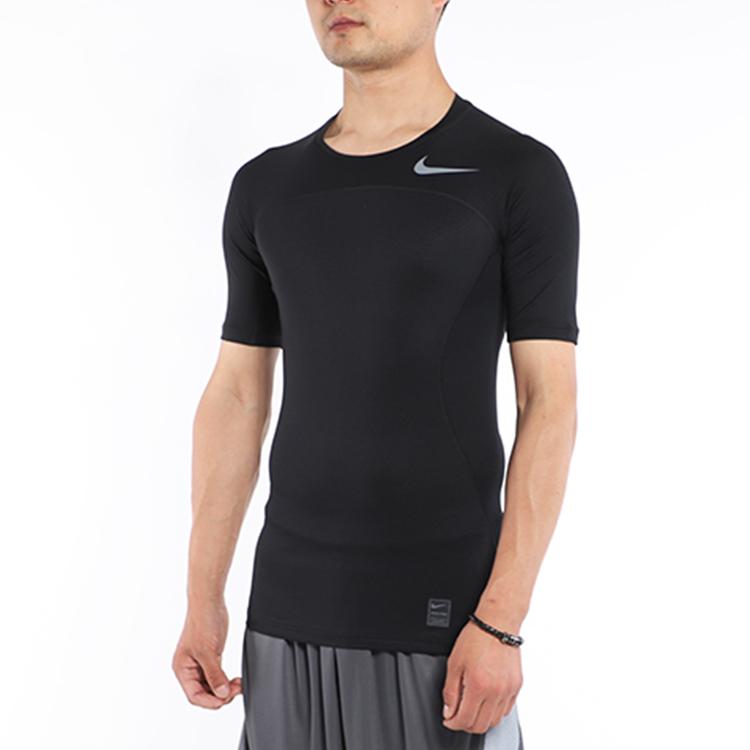 Nike Pro Casual Sports Quick Dry Compression Short Sleeve Fitness Top Men Tops Black 828175-010