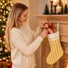 Fresh-Style Hanging Gift Bag Striped Festive Stocking Unique Christmas Gift Sock  Indoor Decoration