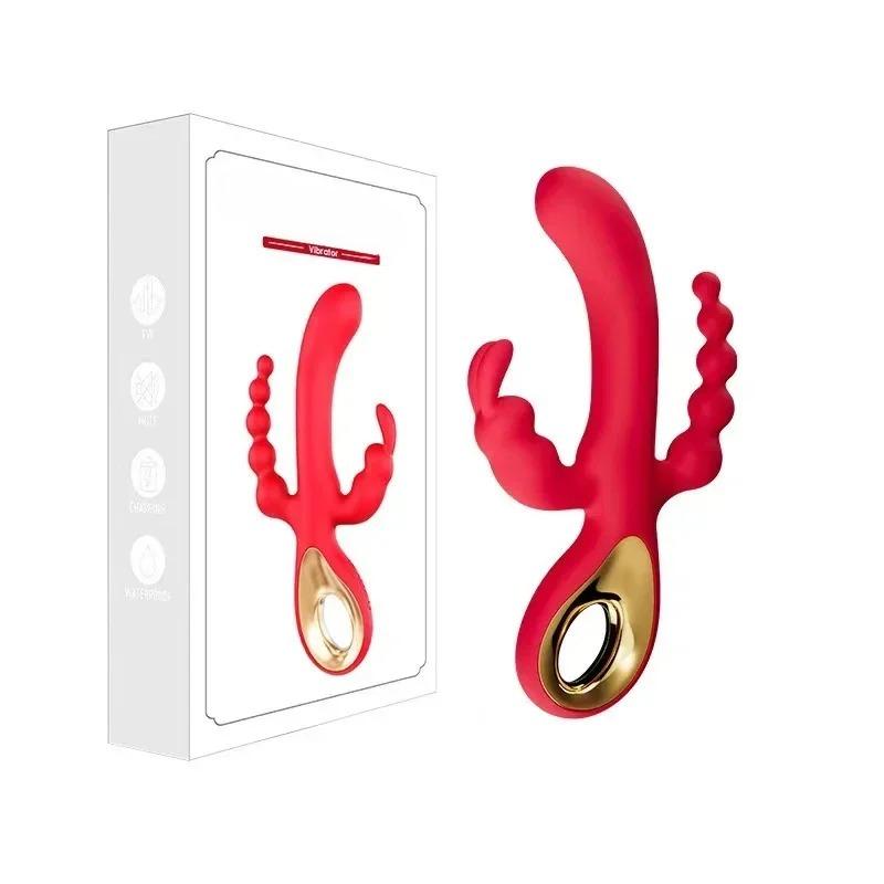 3 In 1 Dildo Rabbit Vibrator for Women G-Spot Clitoris Stimulator Anal Plug Orgasm Masturbator Female Masturbation Sex Toys 18