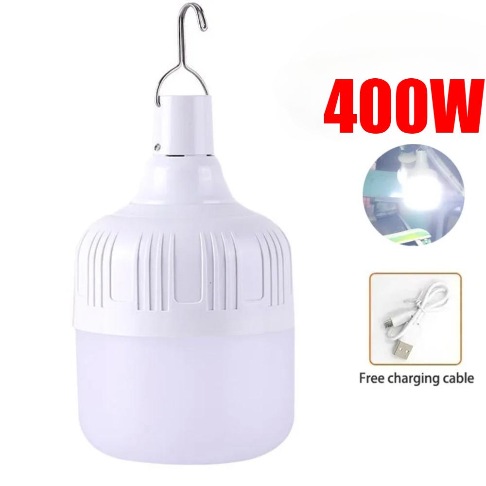 Portable Outdoor BBQ Camping Lights USB Rechargeable lamp LED Emergency Bulb Hook High Power Tents Lantern Night Lights Bulb
