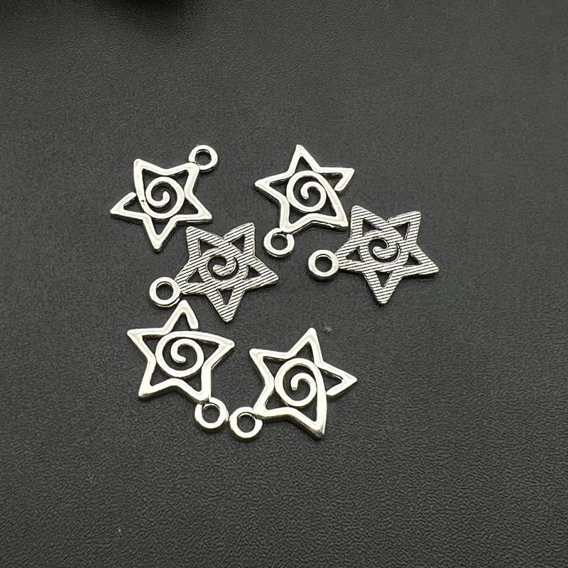 20pcs 17*20mm Antique Sliver Color Swirl Star Charms Celestial Pendant Designer Charms Fit Jewelry Making DIY Jewelry Findings