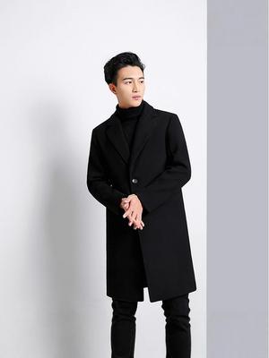 Herren-Woll-Trenchcoats Mittellang Herbst/Winter 2025 - Verdickt, Lässige High-End-Jacken