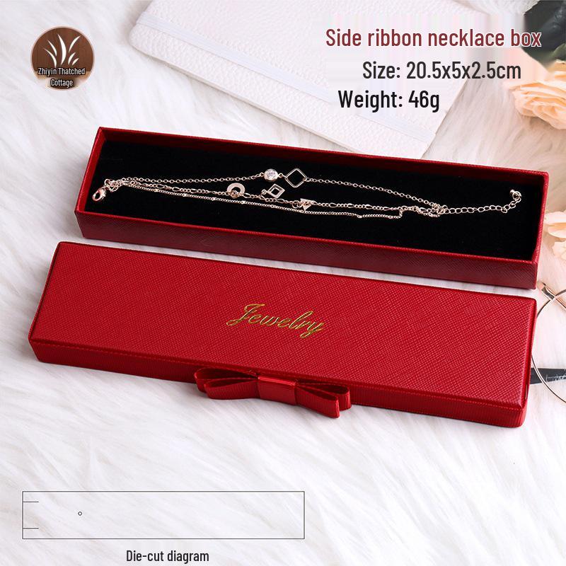 Jewelry Gift Box with Ribbon Bow - Ring, Necklace, Ornament Storage