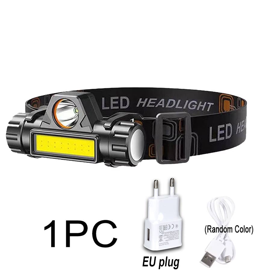 Dobíjecí COB LED USB čelovka Silný magnetický výkonný světlomet Super jasná vodotěsná čelová svítilna Pro venkovní rybaření