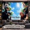 Wall Hanging Tapestry Custom NameJujutsu Kaisen Pattern Personalized Printed Fabric Wall Decor