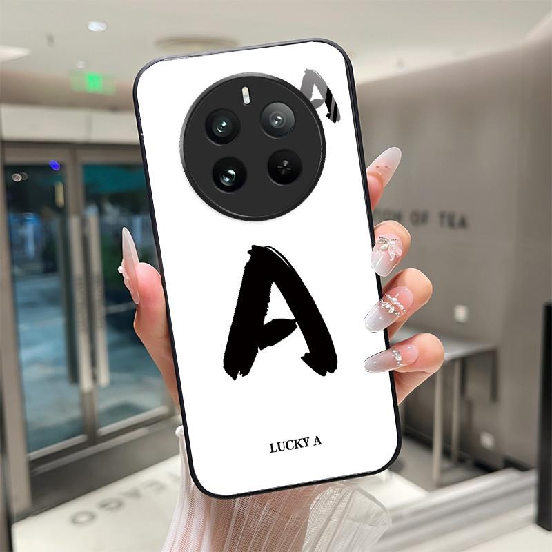 

For Realme 12 Pro 5G Case RMX3842 RMX3843 Lucky Letter Shockproof Tempered Glass Hard Case For Realme12 Pro Plus 5G Cover Bumper Realme 12 Pro