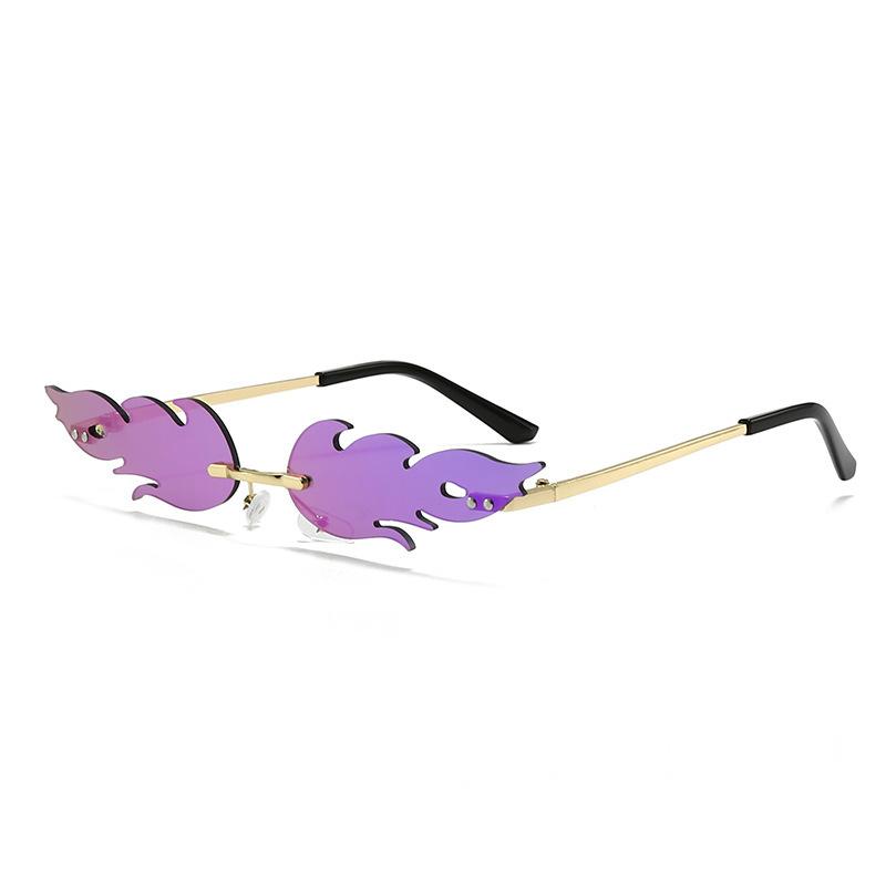 Flame Frameless Sunglasses Party Sunglasses Feather Sunglasses Metal