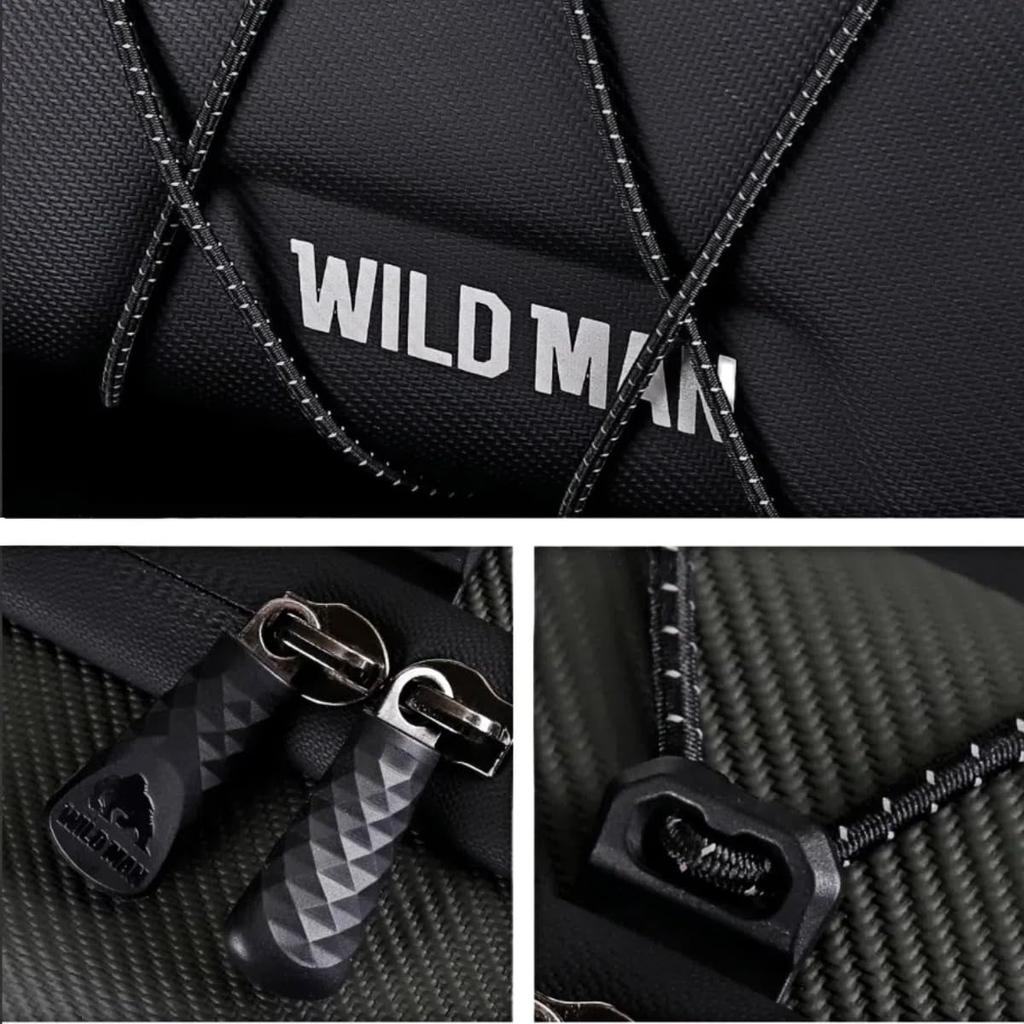 WILD MAN Hard Case Bicycle Handlebar Bag Elastic Drawstring Cycling Handlebar Bag for Bikes - Pack/Front Road/Mountain (GD8, Black) [Used]