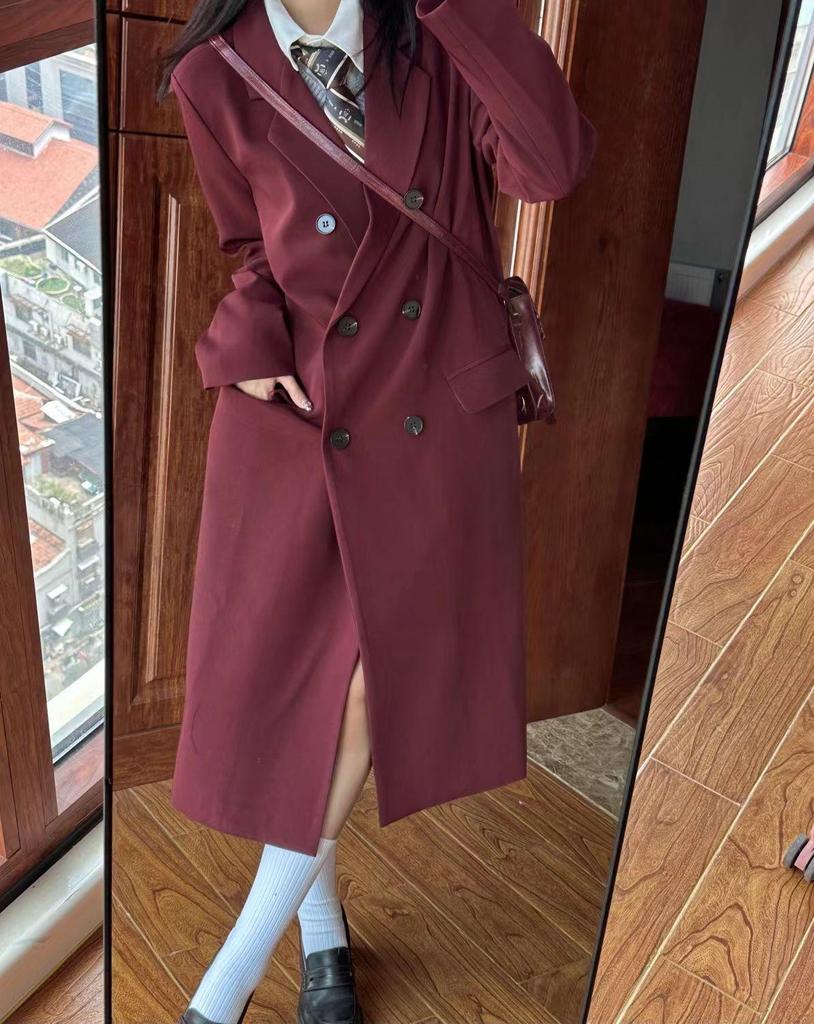 Women's Chic Long Trench Coat - British Style High-End Spring 2025
