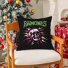 Punk Home Decor R-Ramones Pillow Case Silky Short Plush With Invisible Zipper Dustproof Sofa Cushion Cover For Home Decor