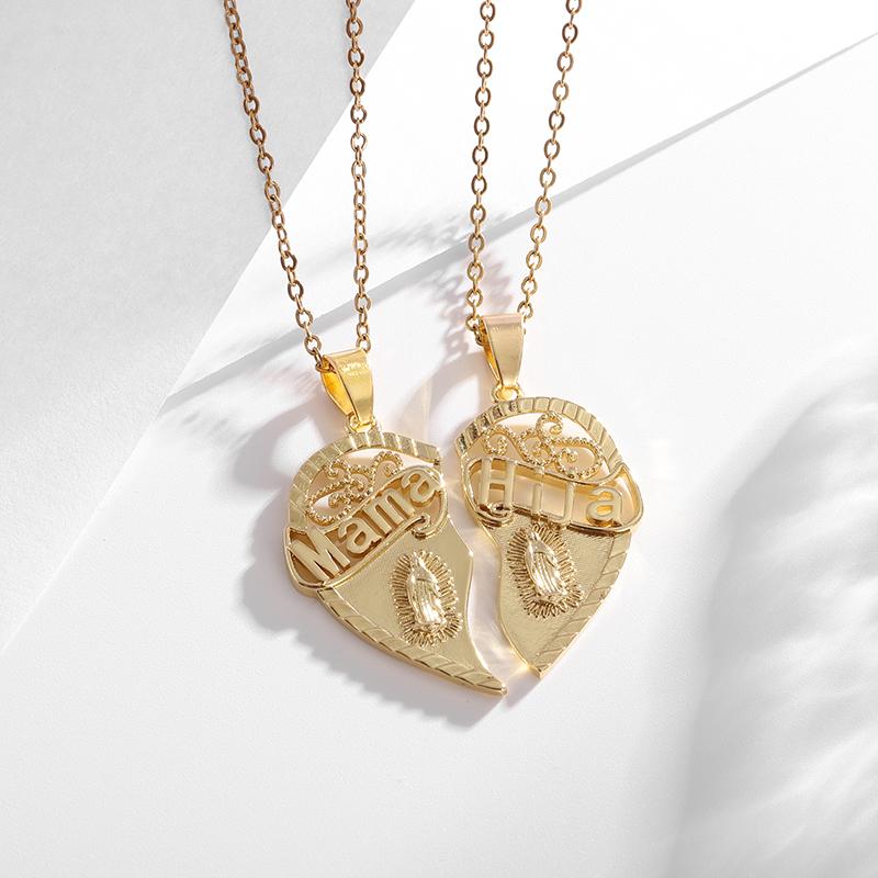 Klassischer katholischer Silberfarbener Anhänger aus Metall mit Jungfrau Maria-Medaille, religiöser Stil, Gebetsamulett-Schmuck