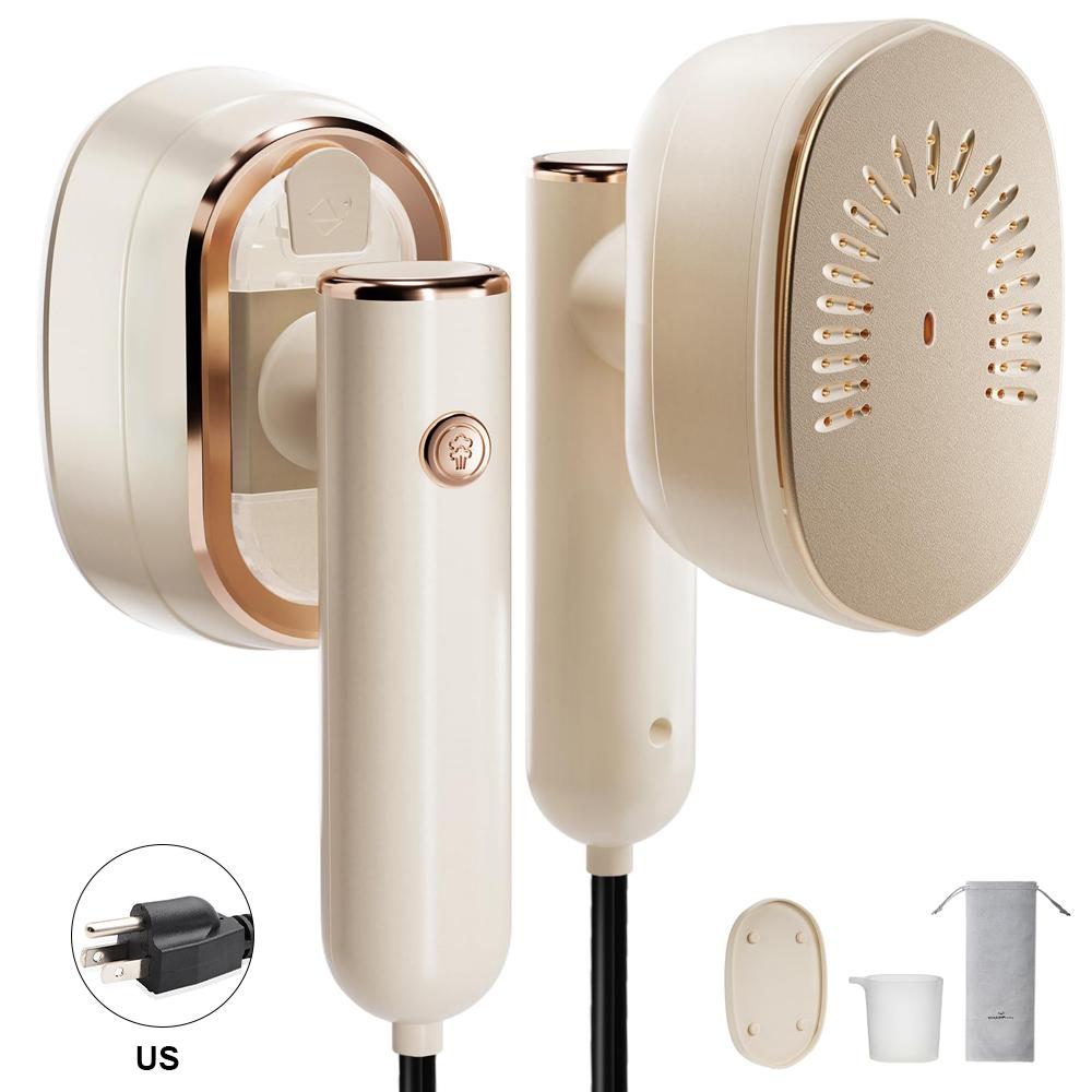 

Дорожный отпариватель для одежды Портативный ручной отпариватель для одежды 2-в-1 отпариватель для одежды с вращением на 90 градусов US Plug бежевый