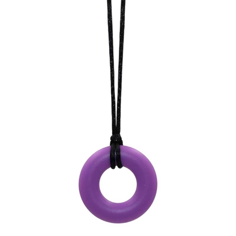 Wygodny naszyjnik dla niemowląt do ząbkowania Odporny na alergie Silikonowy wisior w kształcie kółka Dla karmiących matek